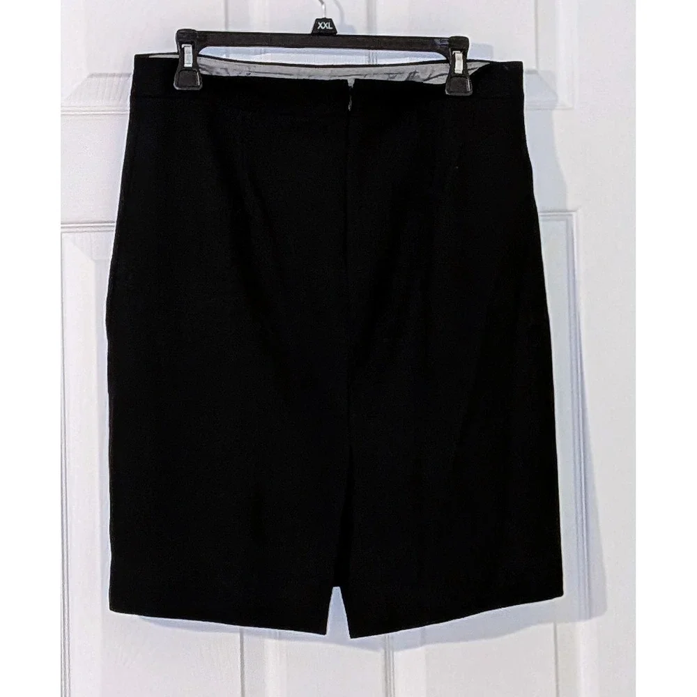 J. Crew The Wool Pencil Skirt Black Knee Length Size 8 Business Casual NWOT $118
